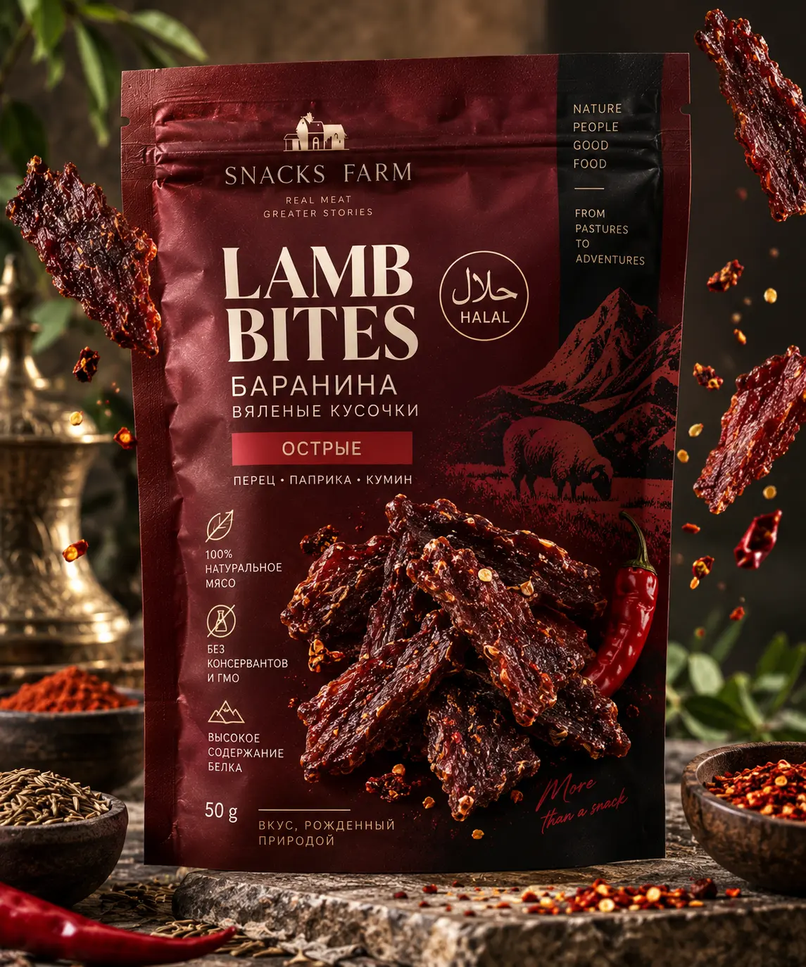 LAMB BITES SPICY — Вяленые кусочки баранины