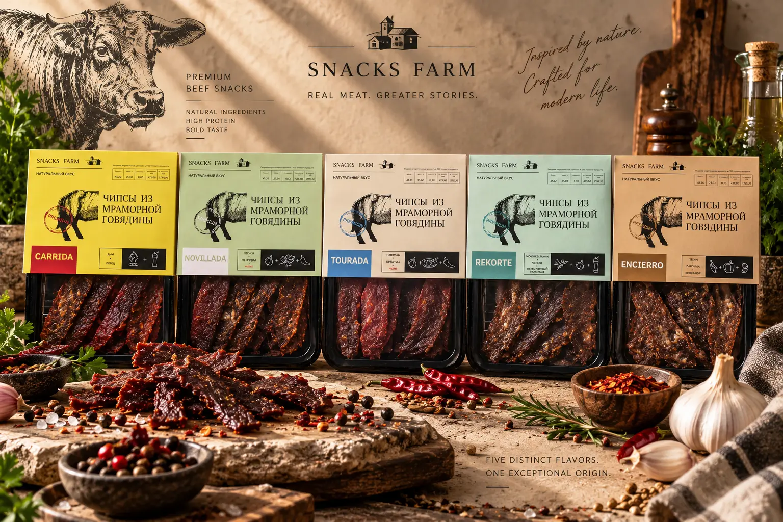 Мраморная говядина — продукция Snacks Farm