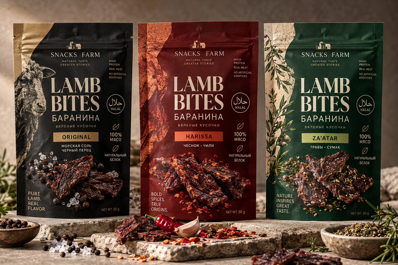 Продуктовая линейка Halal Lamb SNACKS FARM